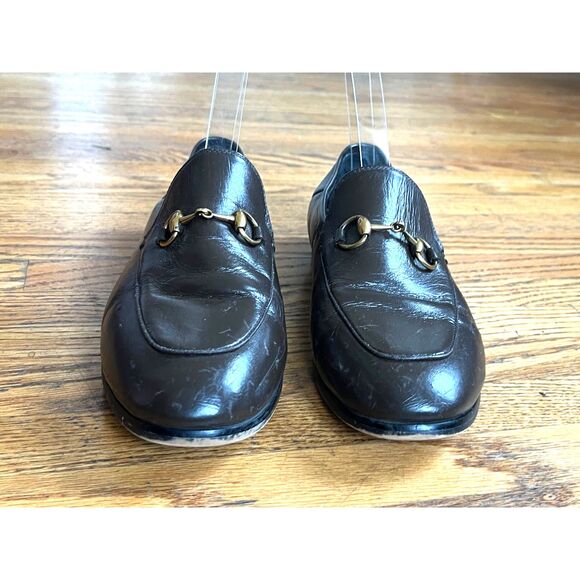 Vintage GUCCI Green Leather Horse Bit Loafer Shoes   Women's Size EU 36 US 6 - Picture 1 of 8